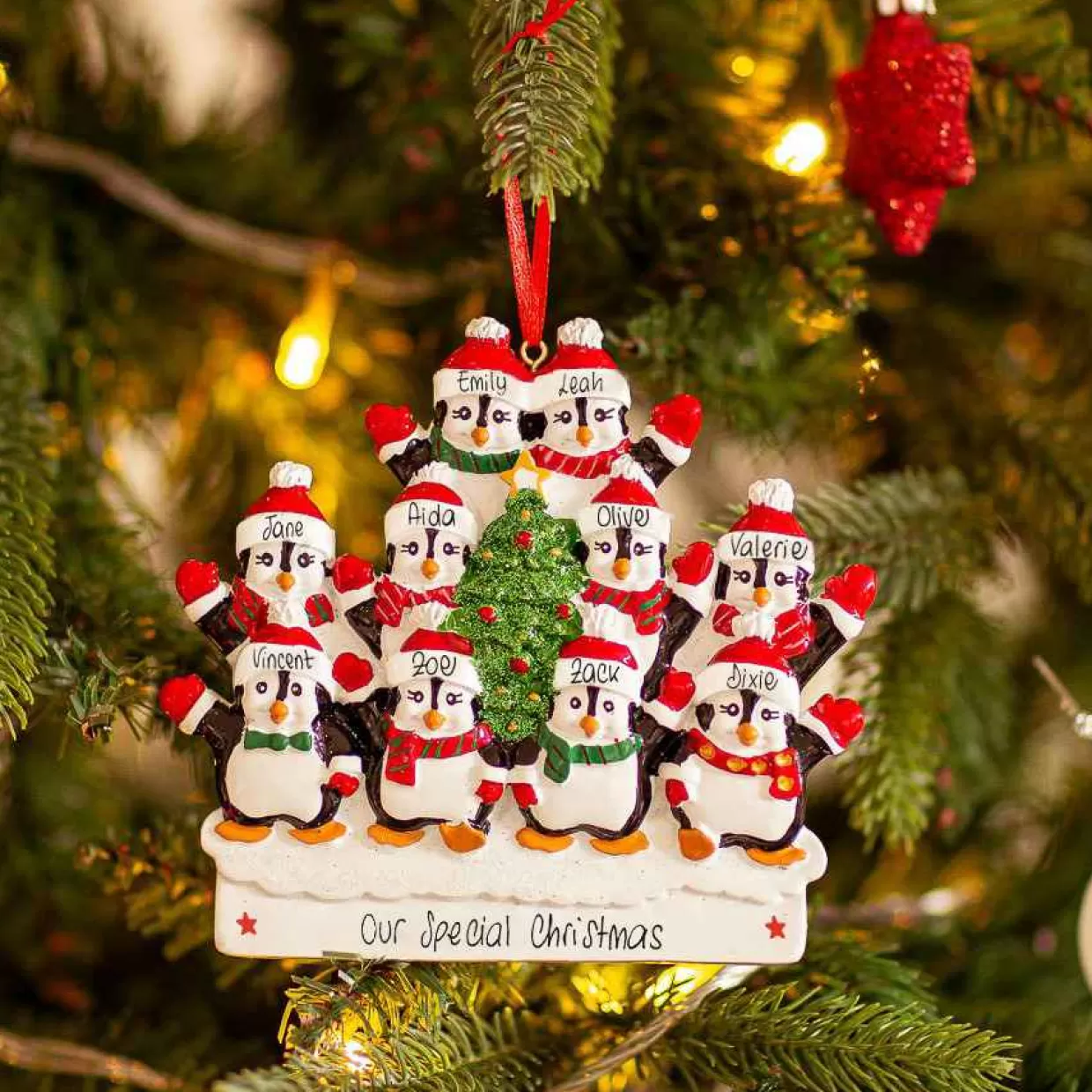 Christmas The Original 10 Penguins With Christmas Tree Best